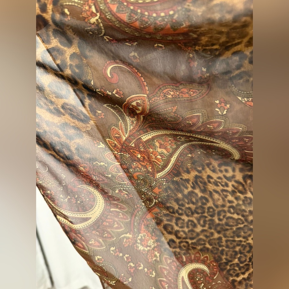 Women’s Brown Paisley & Leopard Print Blouse - Picture 5 of 5